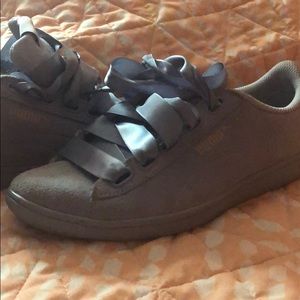 Baby blue puma shoes